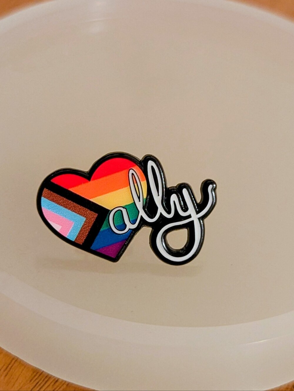 Ally Rainbow Pride Heart Enamel Pin